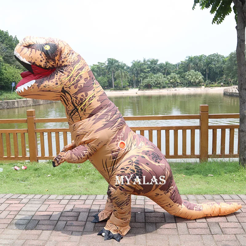 Purim Dinosaur T REX INFLATABLE Costumes for women Blowup T-Rex Halloween costume mascot white blue purple color | Тематическая