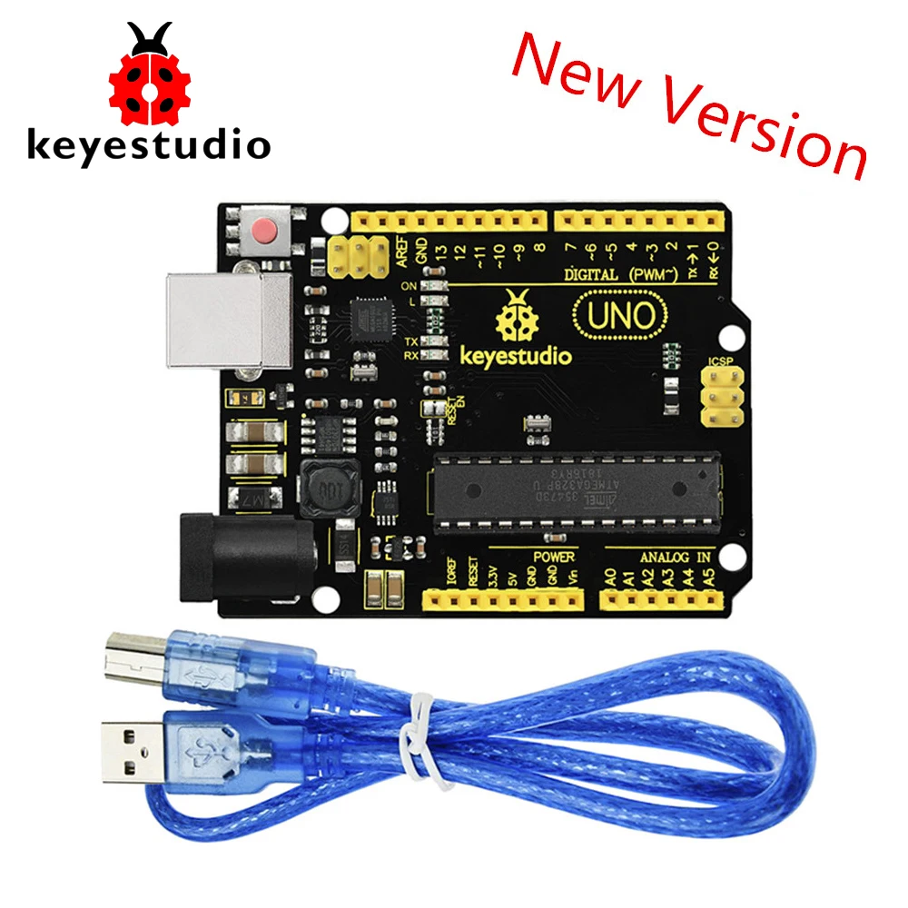 Новая версия! Плата Keyestudio Super UNO R3 ATmega 328 расширенная версия USB кабель для Arduino