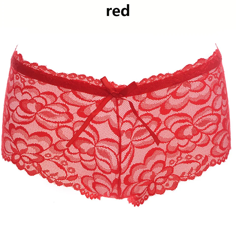 Модное сексуальное женское кружевное нижнее белье прозрачные трусики боксеры с