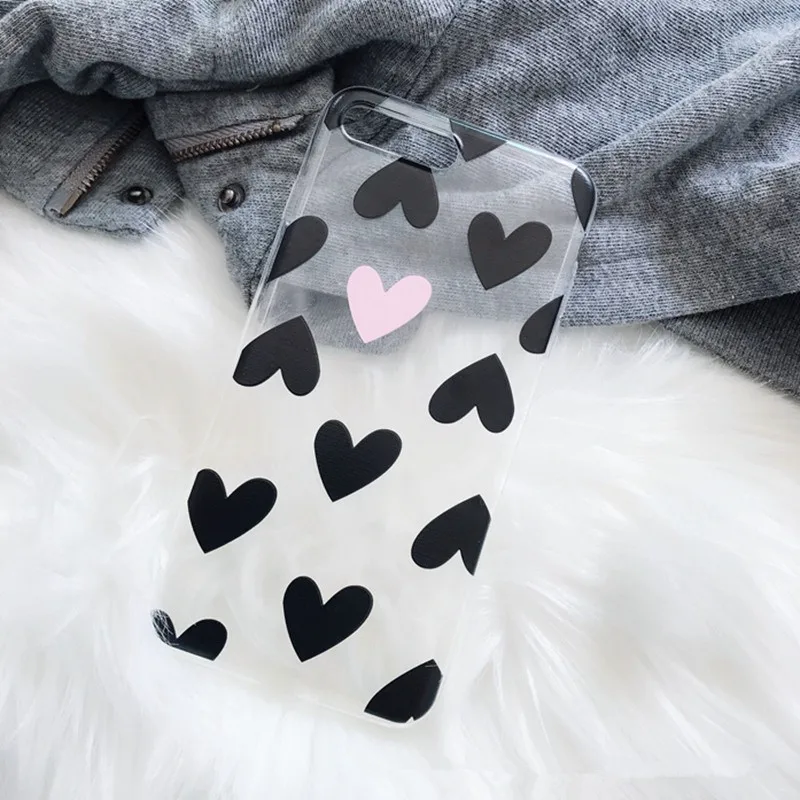 Чехол для телефона с изображением сердца iPhone 7 Plus 6 S 8 Coque модные чехлы пар