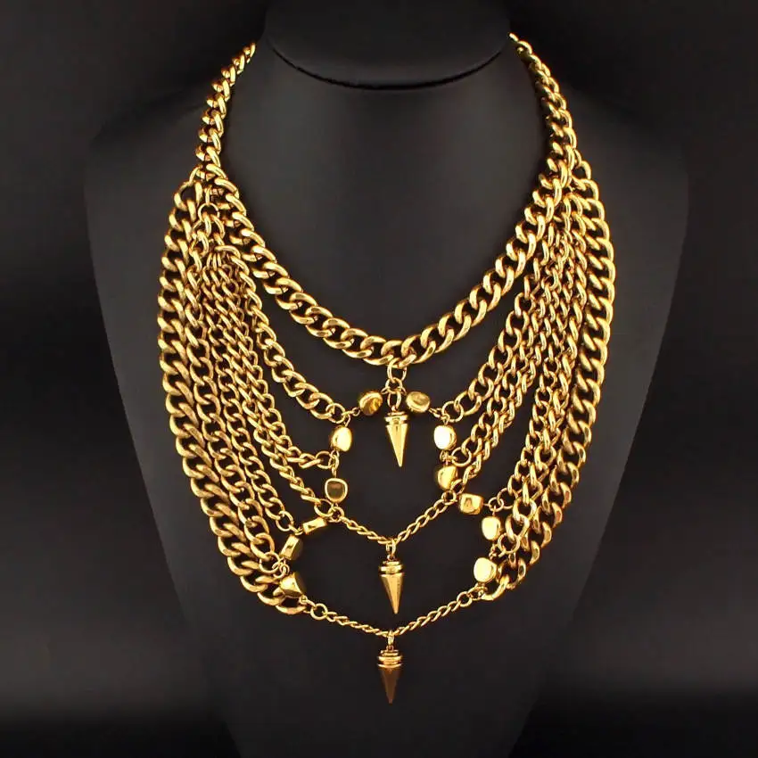 MANILAI модные аксессуары панк дизайн 310 грамм тяжелые крупные цепи нагрудник