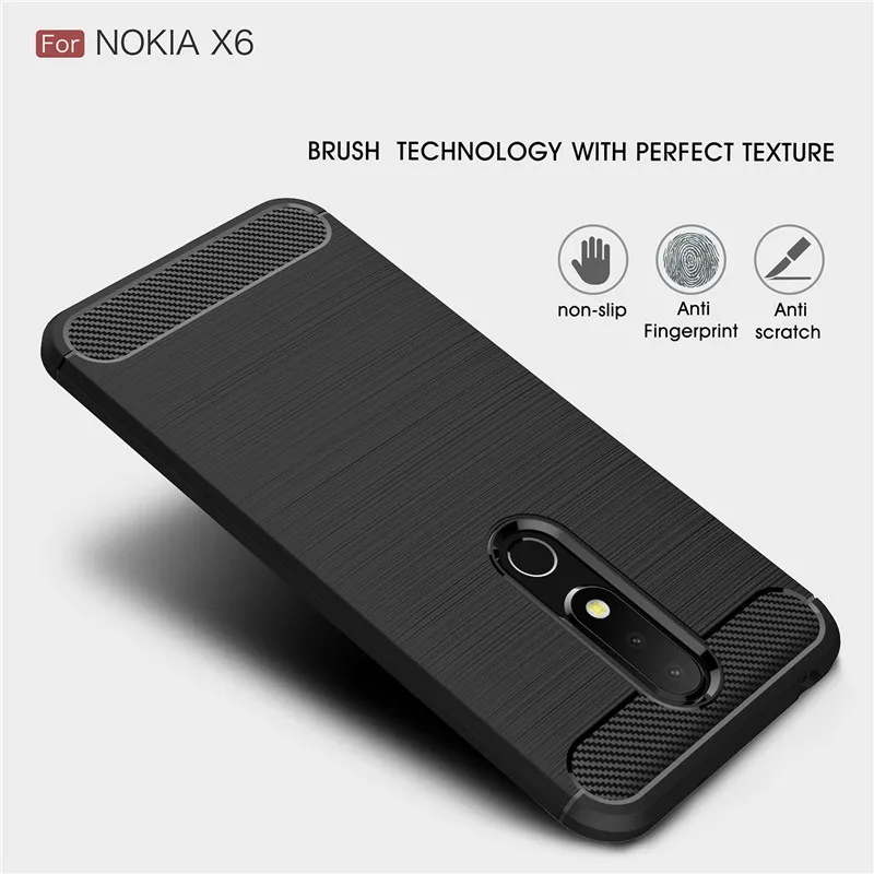 Чехол для Nokia X6 чехол 2018 бампер из мягкого ТПУ Прочный телефона подходящие Чехлы