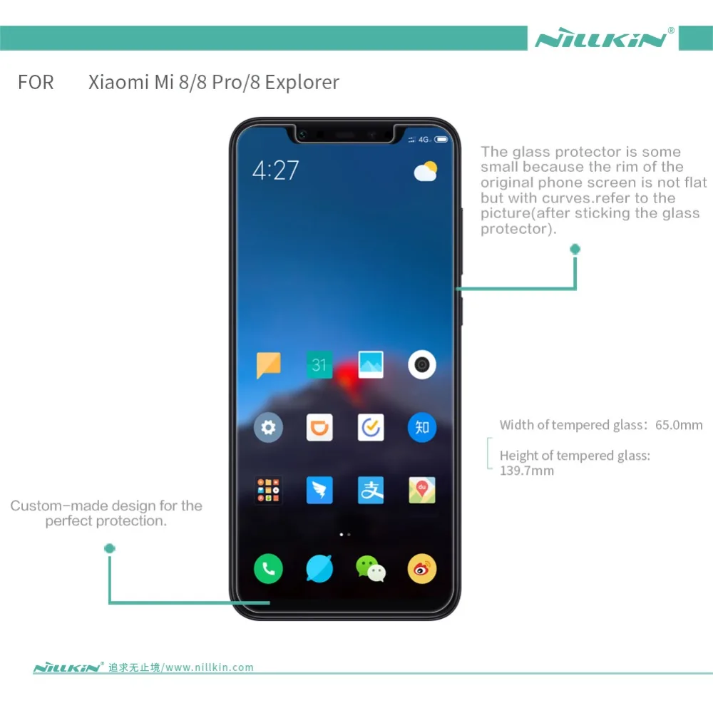 Закаленное стекло Nillkin для Xiaomi Mi 8 защитное 9H + Pro Mi9 Mi8 NILKIN|tempered glass screen protector|glass