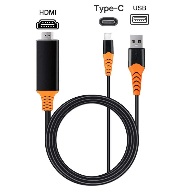 Тип-c к hdmi с экраном телефон подключение ТВ дисплей тип-c 4K блоком питания для samsung