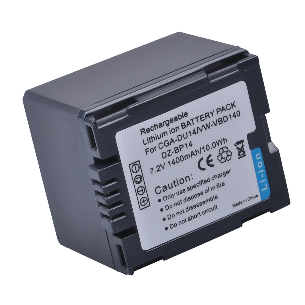 PowerTrust 1 шт. 7,2 V 1400 мА/ч, CGA-DU14 CGA DU14 Камера Батарея для цифрового фотоаппарата Panasonic DU06 DU07 NV-GS10 VDR-M70/M50 CGA-DU12 VW-VBD140