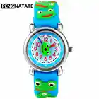 Детские часы PENGNATATE с рисунком лягушки, желтый ремешок, 3D Силиконовый браслет, наручные часы, детские часы для мальчиков и девочек, прекрасный подарок