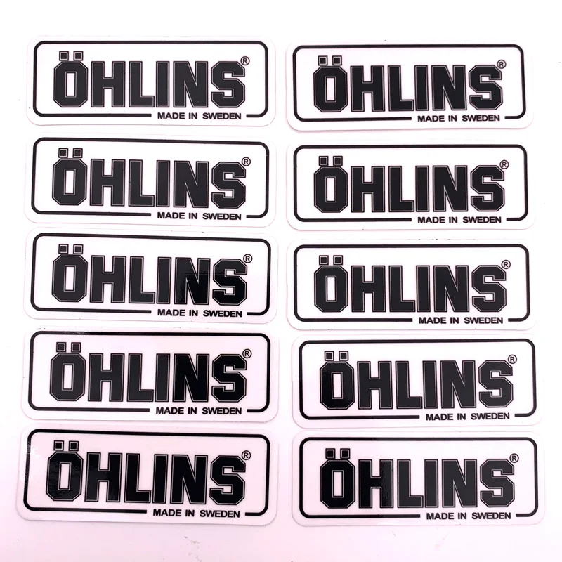 Белый Сумка мото наклейка аксессуар ПВХ ohlins подвеска модификация украшения Наклейка 10 шт - Цвет: Белый