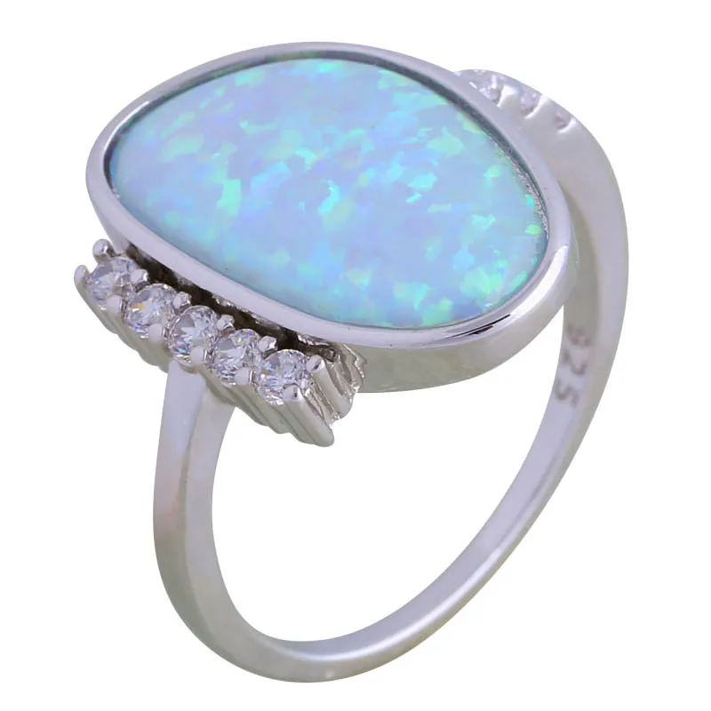 Кольцо женское серебряное с голубым огненным опалом R188|rings for women|women ringsring blue |