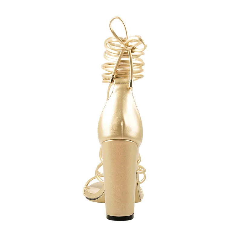 Onlymaker/женские сандалии-гладиаторы золотистого цвета на шнуровке босоножки