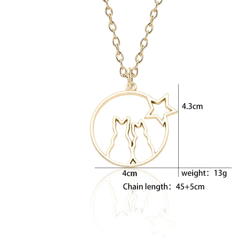 

New Fashion Creative Alloy Small Pendant Hollow Star Animal Pendant Cute Girl Child Pendant Chain Necklace Jewelry DropShipping