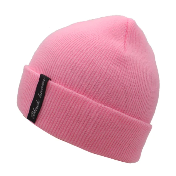 pink YOUBOME зимняя вязаная шапка для женщин Skullies Beanies шапки для мужчин черные однотонные теплые мягкие Gorros Bonnet Женская шапочка зимняя шапка - Цвет: pink