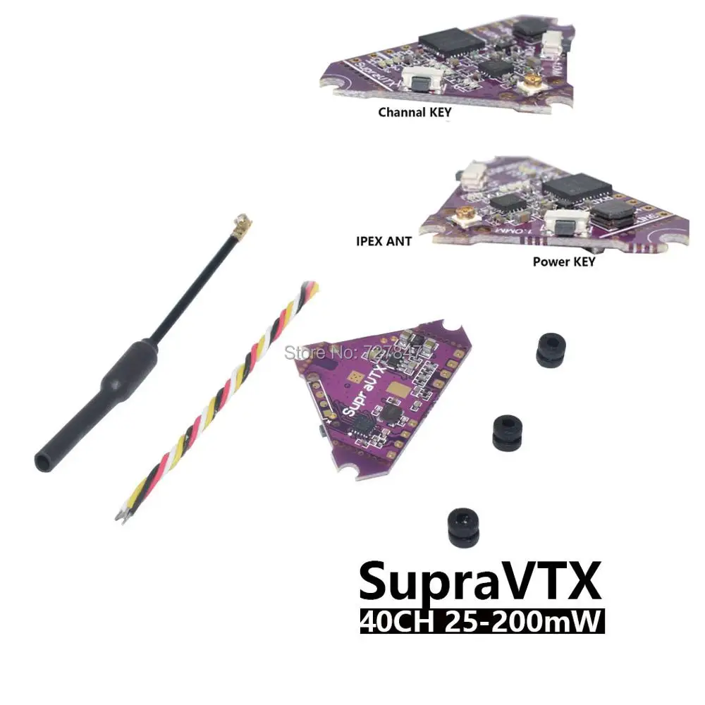 Supra VTX 5 8G 40CH 25mw 100mw 200mw передатчик OSD Регулируемый для матового гоночного