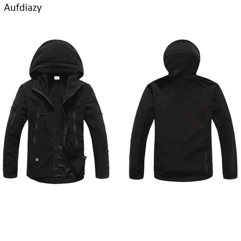 Aufdiazy Men Autumn Winter Fleece Military Tactical Jackets Outdoor Sports Hiking Trekking Male Thermal Hooded OM040 | Спорт и