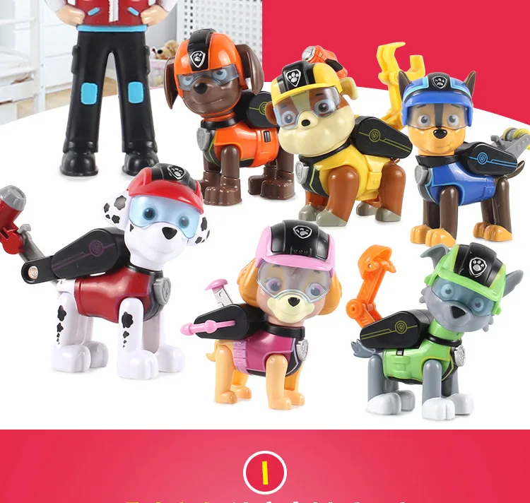 С принтом из мультфильма «Щенячий патруль игрушки собака Patrulla Canina фигурки деформации виниловые куклы игрушки для детей детская одежда с принтом из мультфильма «Щенячий патруль подарки на день рождения