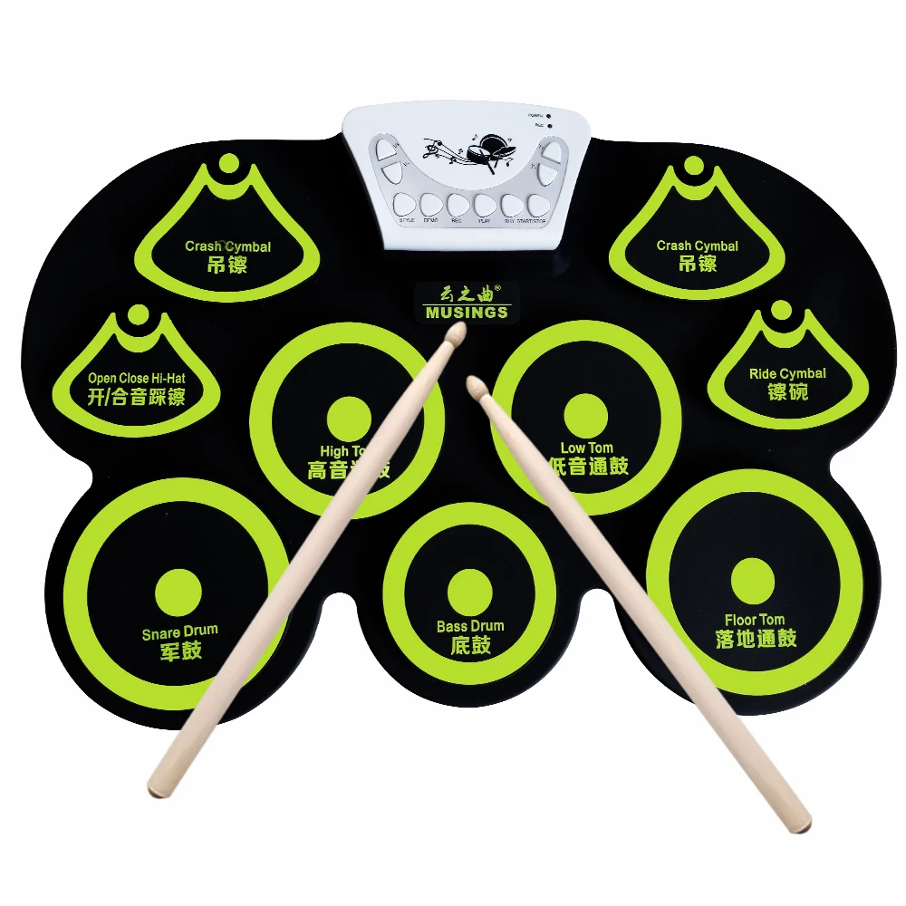 Портативный складной силиконовый цифровой USB рулонный электронный барабан Pad