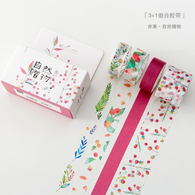 

3m 4 Pcs mix wide Natural Plant Design Early summer fruit Style Washi Tape DIY Scrapbook Sticker Label Masking Home Decor