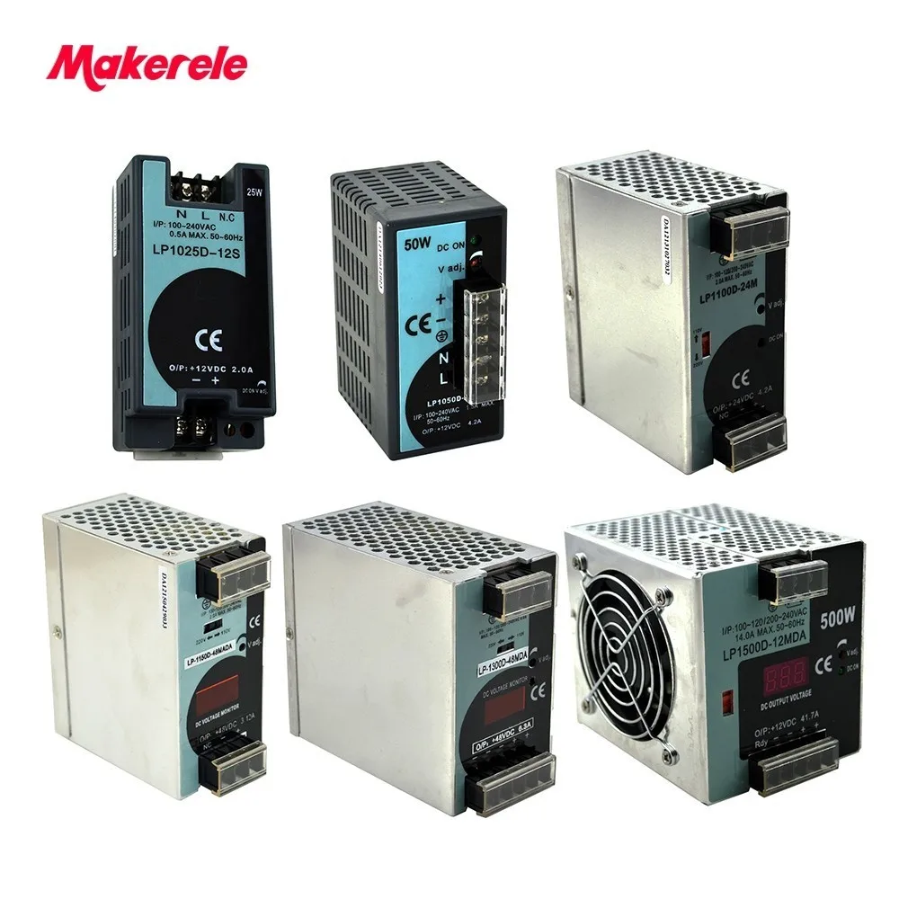 Фото LP Series Din Rail single output switching power supply 25W 50W 100W 150W 300W 500W Digital Display 12/24V ac dc with Ce Approve №2