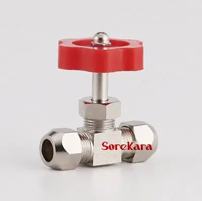 

Nickel-Plated Brass Plug Needle Valve Compression fitting Fit for Tube O/D 6mm Max Pressure 0.8 Mpa