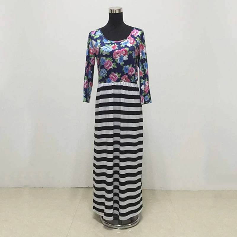 Для мамы Одежда для девочек Летняя Одинаковая одежда и дочки с принтом в полоску