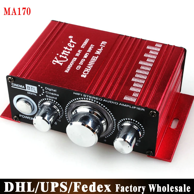 80 шт./лот MA170 Мини 2 канальный Hi Fi Стерео Усилители мощности 12V компакт дисков DVD MP3