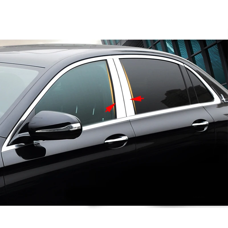 4x хром Алюминий сплав оконные стойки Post средняя Крышка Накладка для Mercedes Benz E Class