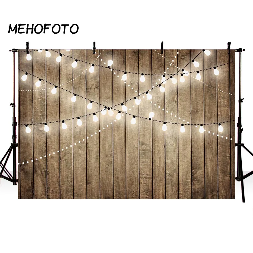 MEHOFOTO вечерние фоны для фотосъемки, сверкающий светильник, лампочка, деревянный пол, украшение, фон для фотосъемки, Свадебная вечеринка, баннер для фотографий