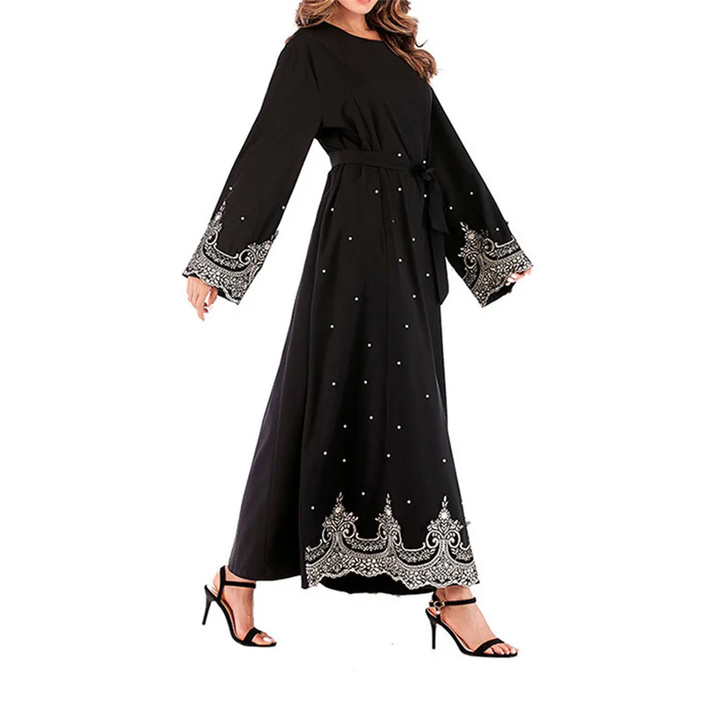 2019 Новое мусульманское платье для женщин размера плюс S ~ 5XL этнические халаты