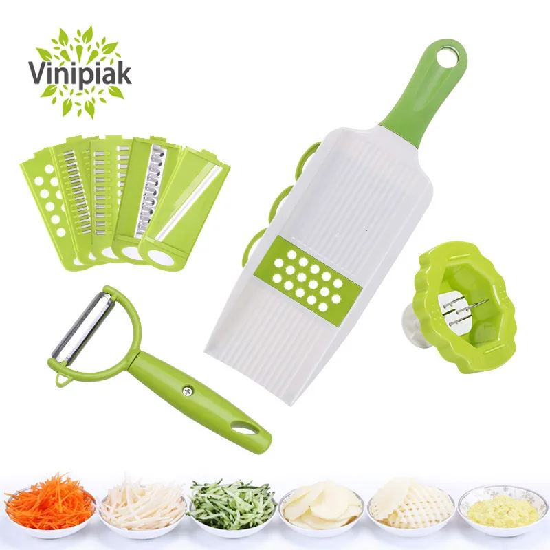 

Multifunctional Manual Detachable Mandoline Slicer Food Vegetable Cutters Graters Peeler 6Pcs Set