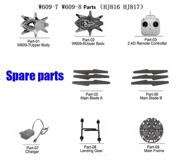Spare parts motor body housing propellers etc for HUAJUN Explorer second generation hj816 hj817 RC Hexacopter six-axis aircraft | Игрушки и