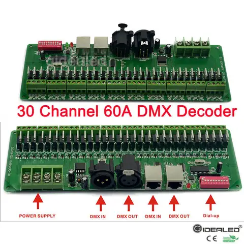 DMX декодер с RJ45 и XLR Plug 27 Channel DMX512