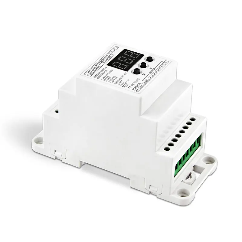 

Преобразователь сигнала DMX512; Вход сигнала DMX512; 5-канальный сигнал 0-10 В/5-канальный выход ШИМ 10 в; С разъемом RJ45 (Φ)