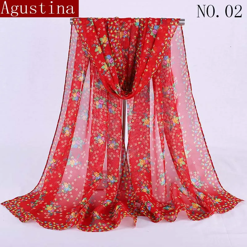 2018 шифоновая шаль с цветочным принтом женский шарф шали для женщин шарфы и