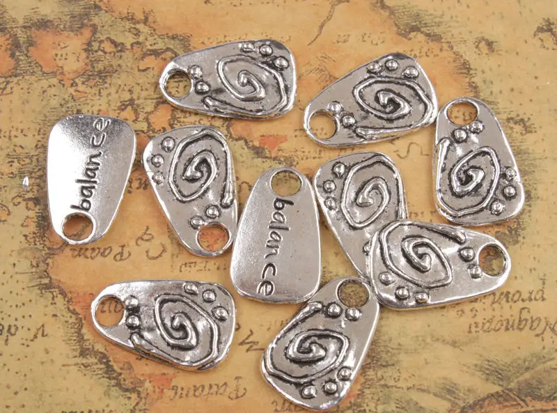 30 шт старинных серебряных цветов баланс красоты и т. Д. Слова Подвески | Украшения