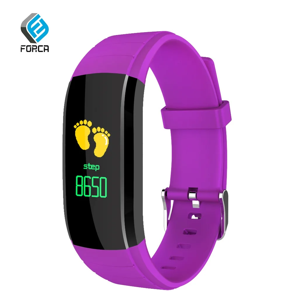 FORCA UPX фиолетовый Smartband Цвет Экран смарт Браслет Шагомер фитнес трекер кислород в