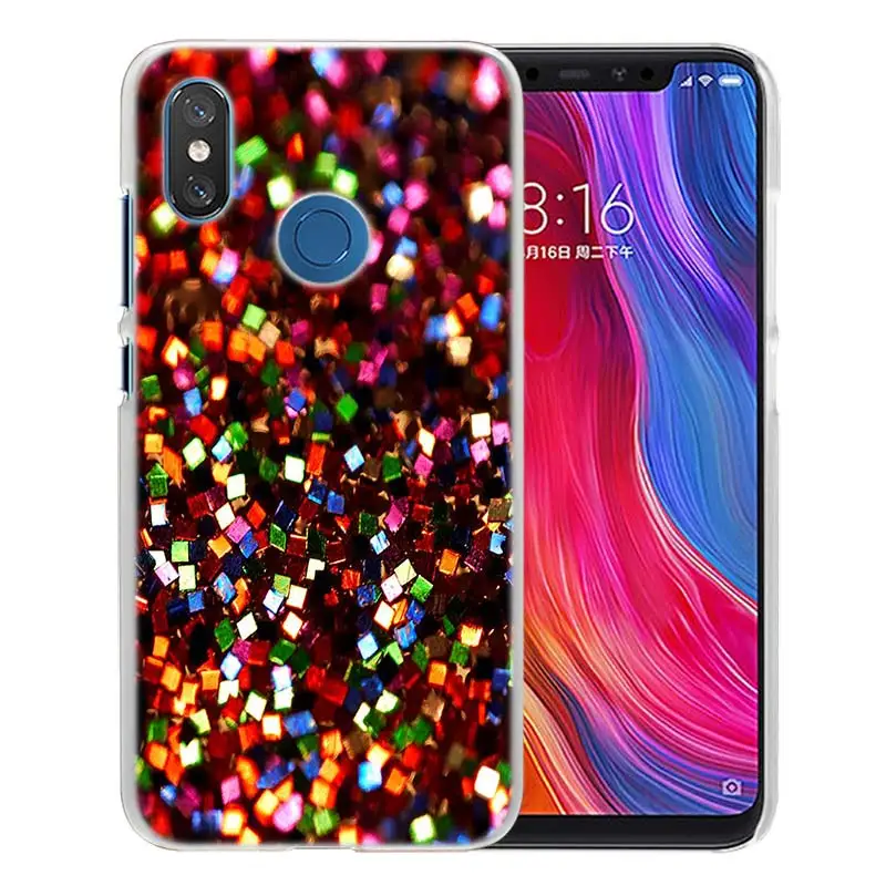 Для Xiao mi Red mi Note 7 Go 6 6A Pro S2 5 Plus 4X mi Play 8 lite A2 A1 Прозрачный жесткий пластиковый чехол для украшения блестящий красный - Цвет: 09