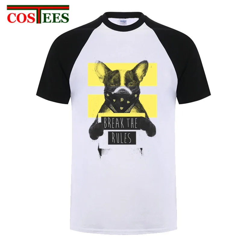 Забавная Мужская футболка Rebel dog Break the rules комиксная для мужчин дешевая китайская