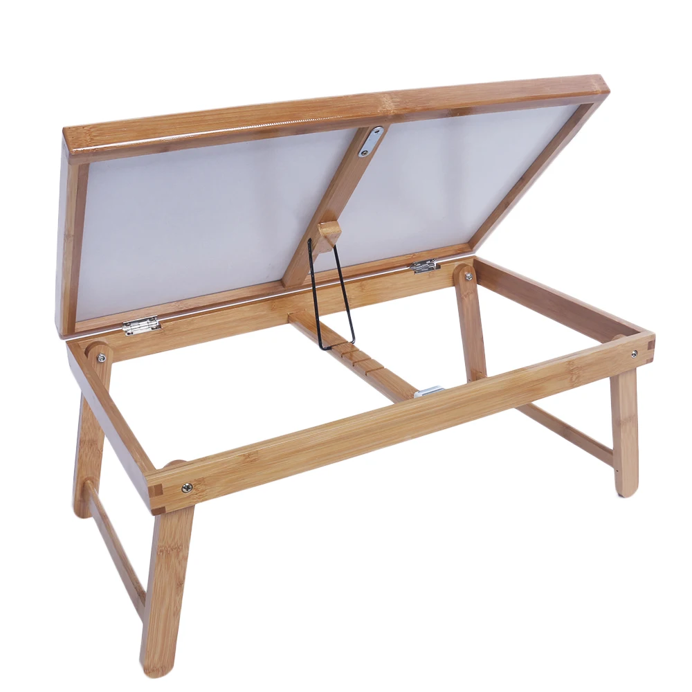 Складной стол для ноутбука рабочая кровать компьютерный деревянный цвет и белая