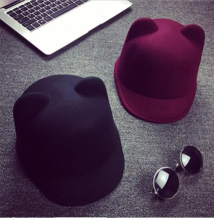 Бесплатная доставка 2017 модная женская винтажная теплая шапка дьявола с милыми