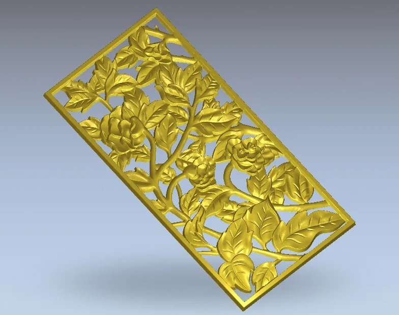 3D модель цветочных растений рамка доска рельеф для ЧПУ маршрутизатор принтер