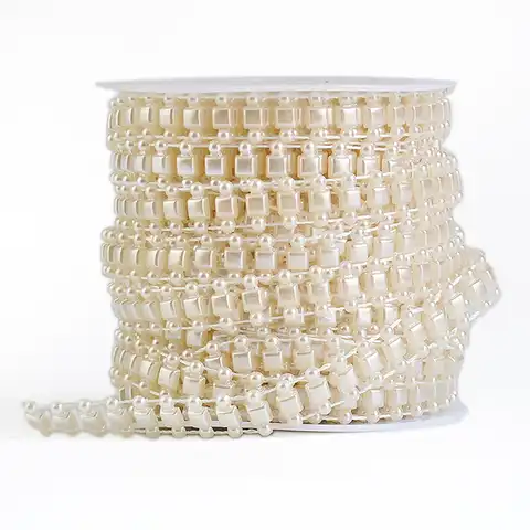 15 м леска искусственная цепочка с жемчужными бусинами отделка гирлянда для ювелирных изделий Свадебный букет цветы украшения