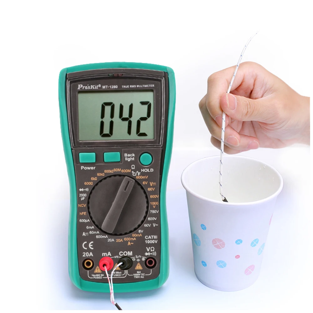 Электронный мультиметр Po'sKit MT-1280-C Высокая точность автоматический цифровой DC AC Напряжение Ток Емкость тестер сопротивления