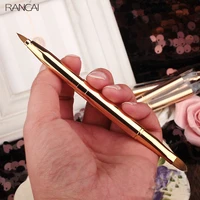 rancai 2 in 1 double headed retractable lip brushes blush makeup concealer eyeshadow eyeliner foundation cosmetic brush