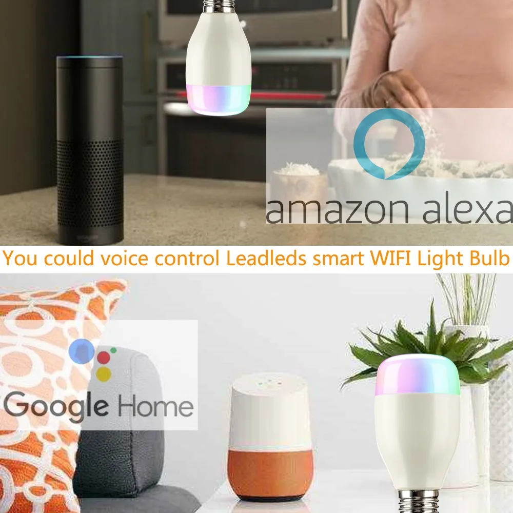Светодиодная шаровая смарт лампа E27 RGB 7 Вт Wi Fi приглушаемая цветная светодиодная