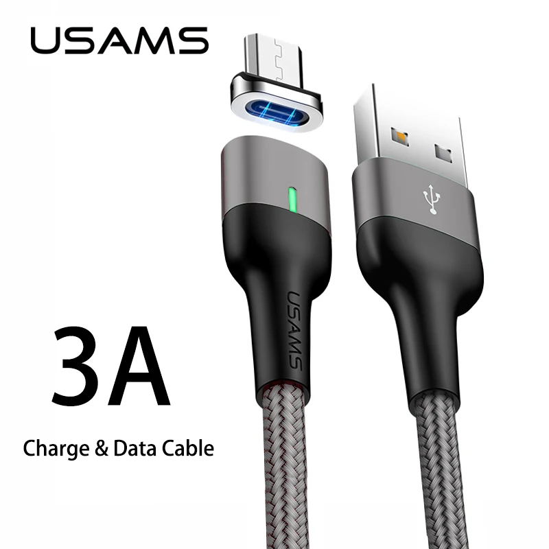 Магнитный Micro USB кабель зарядное устройство для Samsung Xiaomi USAMS Быстрая зарядка