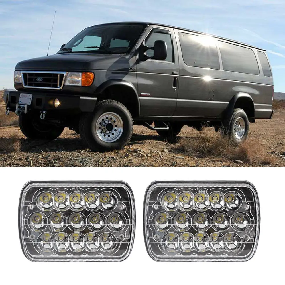 2x светодиодный фары обновление для E 150 250 350 Econoline Club Wagon 5 &quotx 7&quot прямоугольный Ford