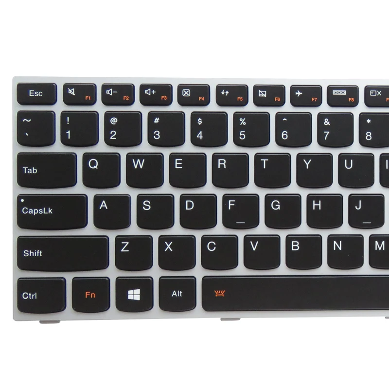Новая клавиатура GZEELE US для Lenovo Flex 2 15 2-15 2-15D с подсветкой серебристой рамкой |