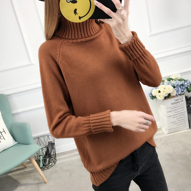 Thick Turtleneck Pullover Women Knit Sweater Autumn Winter Tops Warm Jumper Plus size Female Sweaters Long sleeve Knitwear | Женская