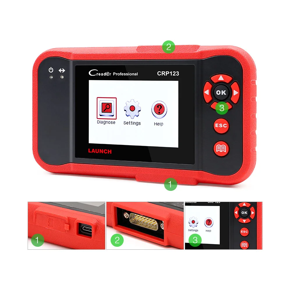 Сканер LAUNCH X431 Creader CRP123 OBD2 Автомобильный сканер для ABS подушки безопасности SRS