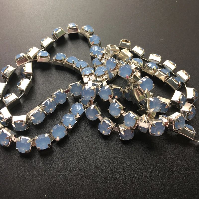 Специальное предложение Акриловые стразы Ss28 цепочка на чашки синие опаловые