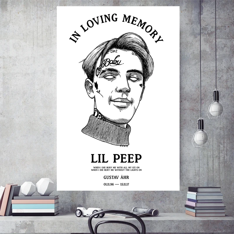 Настенный постер NOOG Lil Peep настенные картины в стиле хип хоп плакаты и принты на